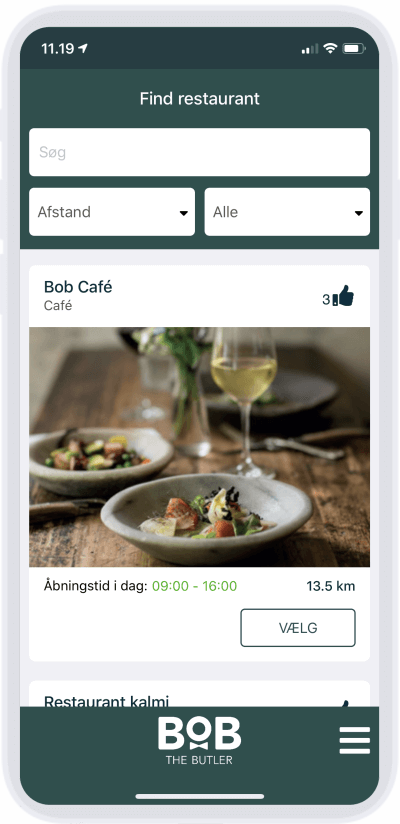 Bestillings-app - Find restaurant